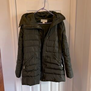 Olive green Michael Kors winter coat size Medium